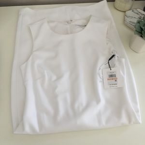 NWT Calvin Klein white dress with rose gold button detail